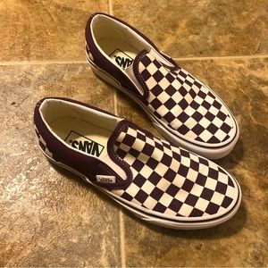 Vans checkered slip ons
